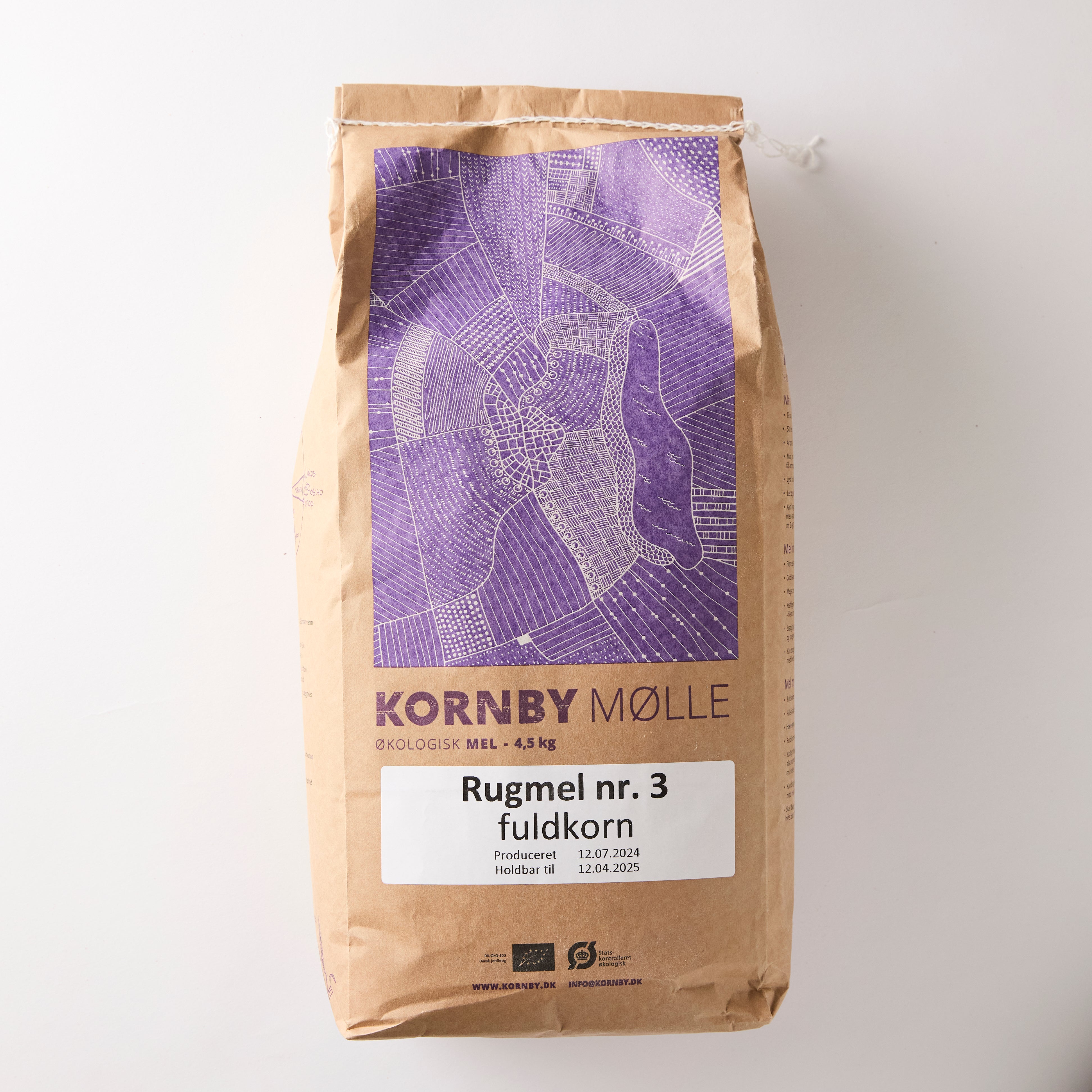 Kornby Mølle Fuldkorn Rugmel Nr3 Øko 4,5 kg