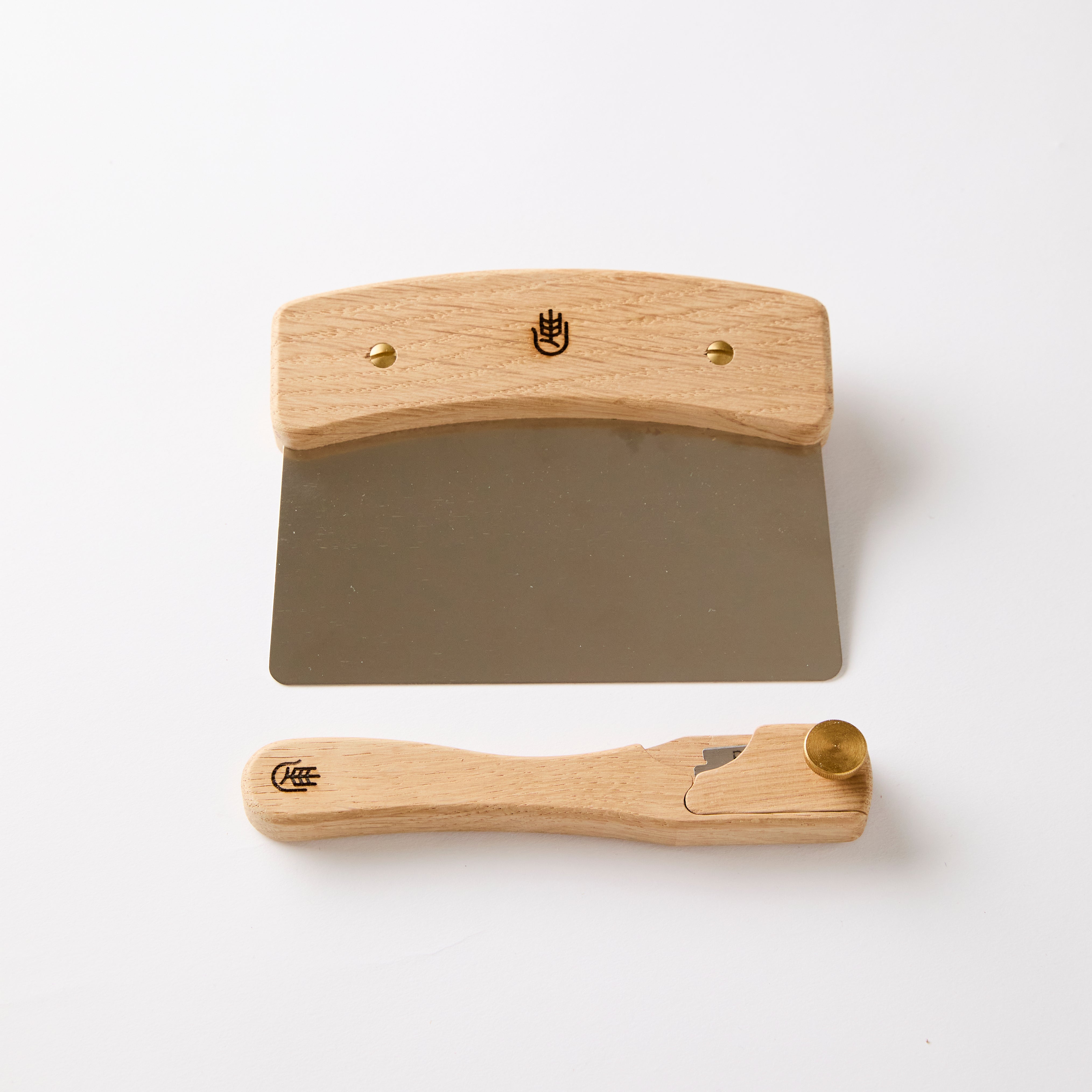 Bread Lame & Bench Knife Oak Set